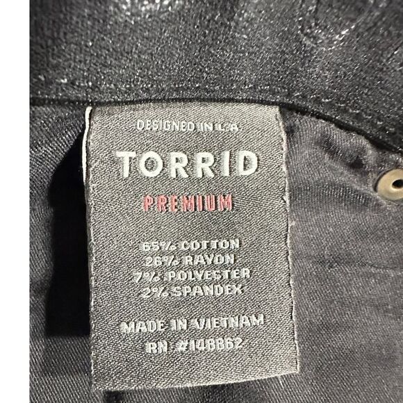 Torrid Premium Sky High Jeans Women's 20R Black Distressed Skinny Stretch Denim - Picture 4 of 9